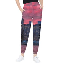 Skyline Sunset United States Reflection Usa,new York Manhattan Women s Tapered Pants by Bakwanart