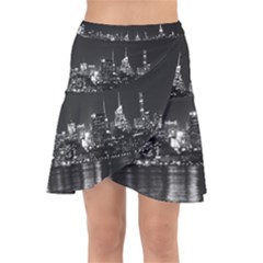 Photography Of Buildings New York City  Nyc Skyline Wrap Front Skirt by Bakwanart