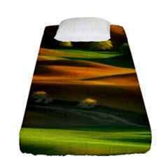 Landscape Usa Nature Washington State Trees Field Palouse Fitted Sheet (single Size) by Bakwanart