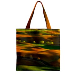 Landscape Usa Nature Washington State Trees Field Palouse Zipper Grocery Tote Bag by Bakwanart