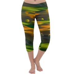 Landscape Usa Nature Washington State Trees Field Palouse Capri Yoga Leggings by Bakwanart