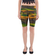 Landscape Usa Nature Washington State Trees Field Palouse Yoga Cropped Leggings by Bakwanart