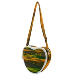 Landscape Usa Nature Washington State Trees Field Palouse Heart Shoulder Bag by Bakwanart