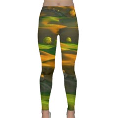 Landscape Usa Nature Washington State Trees Field Palouse Lightweight Velour Classic Yoga Leggings by Bakwanart