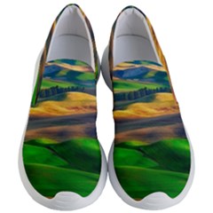 Grassland Nature Palouse Green Field Hill Sky Butte Women s Lightweight Slip Ons by Bakwanart