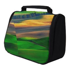 Grassland Nature Palouse Green Field Hill Sky Butte Full Print Travel Pouch (small) by Bakwanart