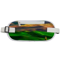 Grassland Nature Palouse Green Field Hill Sky Butte Rounded Waist Pouch by Bakwanart