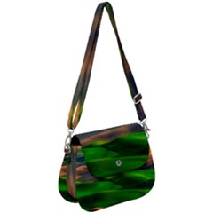 Grassland Nature Palouse Green Field Hill Sky Butte Saddle Handbag by Bakwanart