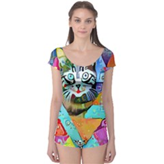 Kitten Cat Pet Animal Adorable Fluffy Cute Kitty Boyleg Leotard  by 99art