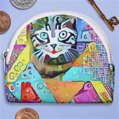 Kitten Cat Pet Animal Adorable Fluffy Cute Kitty Horseshoe Style Canvas Pouch by 99art