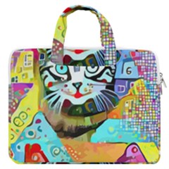 Kitten Cat Pet Animal Adorable Fluffy Cute Kitty Macbook Pro 13  Double Pocket Laptop Bag by 99art