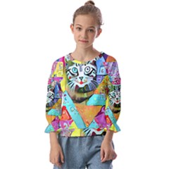 Kitten Cat Pet Animal Adorable Fluffy Cute Kitty Kids  Cuff Sleeve Top