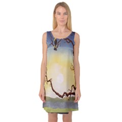 1 (202) Sleeveless Satin Nightdress