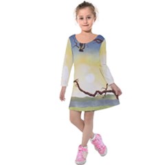 1 (202) Kids  Long Sleeve Velvet Dress