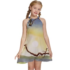 1 (202) Kids  Halter Collar Waist Tie Chiffon Dress by LeRoyJacks