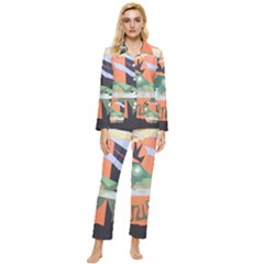 1 (209) Womens  Long Sleeve Velvet Pocket Pajamas Set