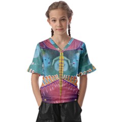 1 (188) Kids  V-neck Horn Sleeve Blouse by LeRoyJacks