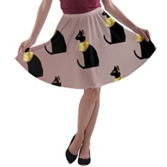 Cat Egyptian Ancient Statue Egypt Culture Animals A-line Skater Skirt by 99art