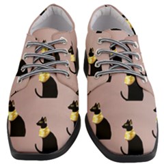 Cat Egyptian Ancient Statue Egypt Culture Animals Women Heeled Oxford Shoes by 99art