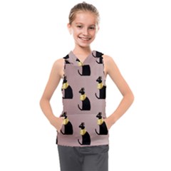 Cat Egyptian Ancient Statue Egypt Culture Animals Kids  Sleeveless Hoodie by 99art