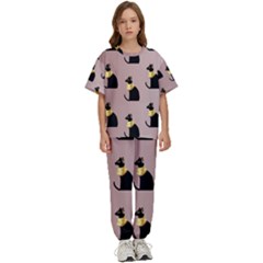 Cat Egyptian Ancient Statue Egypt Culture Animals Kids  Tee And Pants Sports Set by 99art