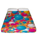 Circles Art Seamless Repeat Bright Colors Colorful Fitted Sheet (California King Size) View1