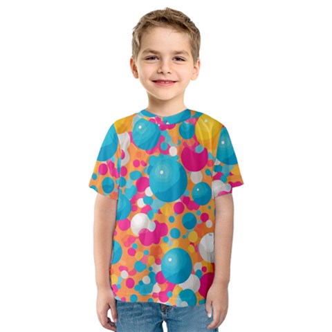 Circles Art Seamless Repeat Bright Colors Colorful Kids  Sport Mesh Tee by 99art