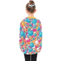 Circles Art Seamless Repeat Bright Colors Colorful Kids  Double Breasted Button Coat View2