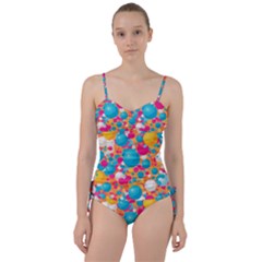 Circles Art Seamless Repeat Bright Colors Colorful Sweetheart Tankini Set