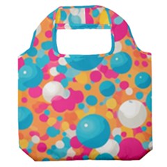 Circles Art Seamless Repeat Bright Colors Colorful Premium Foldable Grocery Recycle Bag