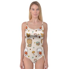 Bear Cartoon Background Pattern Seamless Animal Camisole Leotard  by 99art