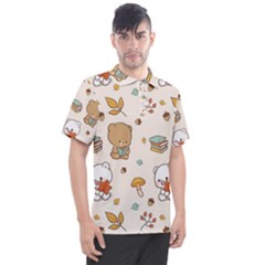 Bear Cartoon Background Pattern Seamless Animal Men s Polo Tee by 99art