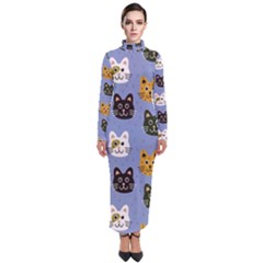 Cat Cat Background Animals Little Cat Pets Kittens Turtleneck Maxi Dress by 99art