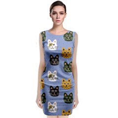 Cat Cat Background Animals Little Cat Pets Kittens Sleeveless Velvet Midi Dress by 99art