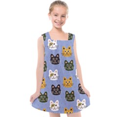 Cat Cat Background Animals Little Cat Pets Kittens Kids  Cross Back Dress by 99art