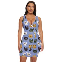 Cat Cat Background Animals Little Cat Pets Kittens Draped Bodycon Dress by 99art