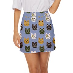 Cat Cat Background Animals Little Cat Pets Kittens Mini Front Wrap Skirt by 99art