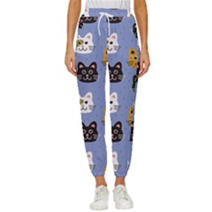 Cat Cat Background Animals Little Cat Pets Kittens Women s Cropped Drawstring Pants by 99art