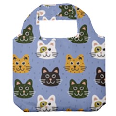 Cat Cat Background Animals Little Cat Pets Kittens Premium Foldable Grocery Recycle Bag by 99art