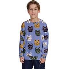 Cat Cat Background Animals Little Cat Pets Kittens Kids  Long Sleeve Jersey by 99art