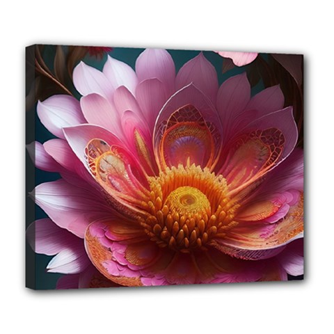 Pink Flowers Petals Blossoms Blooms Art Deluxe Canvas 24  X 20  (stretched) by 99art