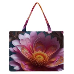 Pink Flowers Petals Blossoms Blooms Art Zipper Medium Tote Bag by 99art