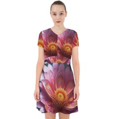 Pink Flowers Petals Blossoms Blooms Art Adorable In Chiffon Dress