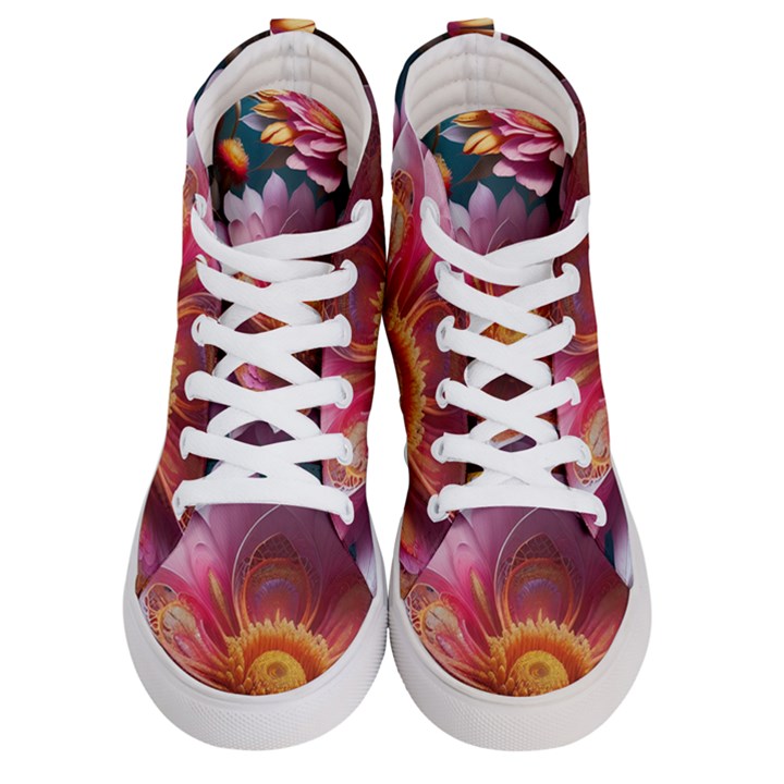 Pink Flowers Petals Blossoms Blooms Art Men s Hi-Top Skate Sneakers