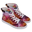 Pink Flowers Petals Blossoms Blooms Art Men s Hi-Top Skate Sneakers View3