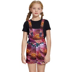 Pink Flowers Petals Blossoms Blooms Art Kids  Short Overalls by 99art