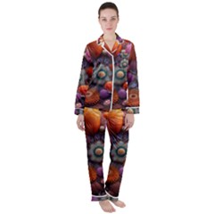 Flower Blossoms Petals Blooms Women s Long Sleeve Satin Pajamas Set	 by 99art