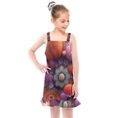 Flower Blossoms Petals Blooms Kids  Overall Dress by 99art