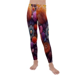 Flower Blossoms Petals Blooms Kids  Lightweight Velour Leggings by 99art