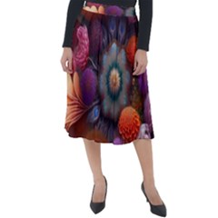 Flower Blossoms Petals Blooms Classic Velour Midi Skirt  by 99art